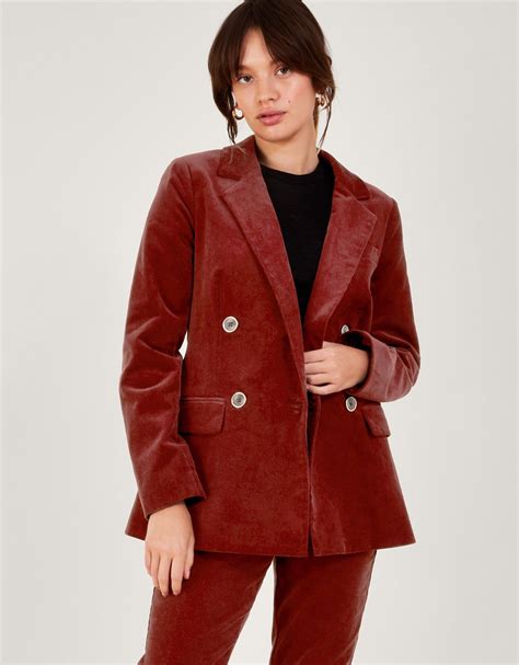 Justine Double Breasted Cord Blazer Copper | Women's Jackets | Cord ...
