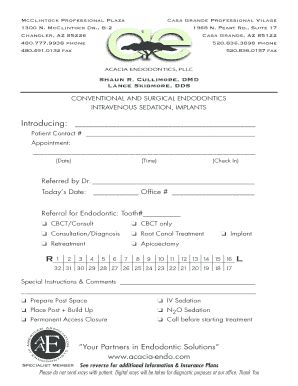 Fillable Online Referral Form - Acacia Endodontics Fax Email Print ...
