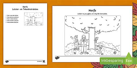 Herfs Luister- en Tekenaktiwiteit (teacher made) - Twinkl