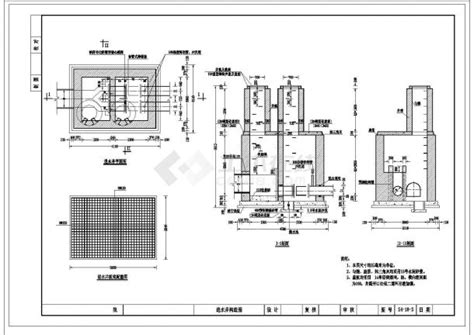 某污水厂中进水井构造施工CAD设计图纸_土木在线