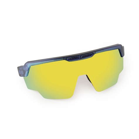SASA Raptor Translucent Blue Frame Yellow Revo Lens Sports Sunglasses ...