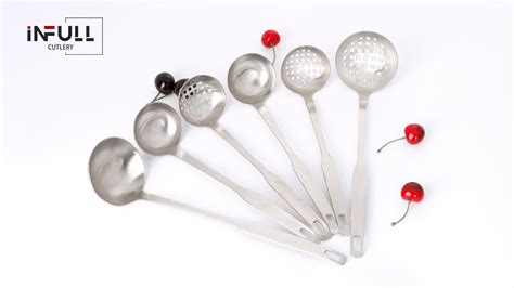 Satin 304 Stainless Steel Slotted Ladles Soup Ladles - China Utensils ...