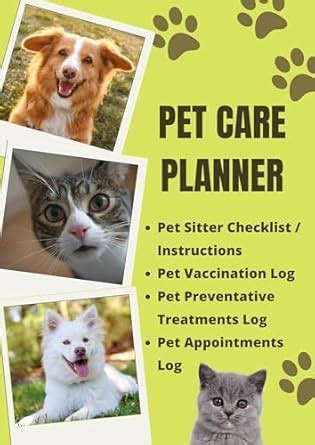 Pet Care Planner Package: Pet Sitter Checklist and Instructions, Pet ...