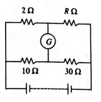 In the figure there is no deflection in the galvanometer. Then R is ...