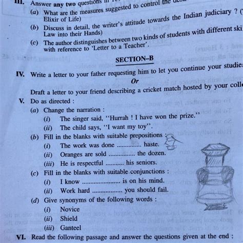 (b) Fill in the blanks with suitable prepositions (1) The work was done ...