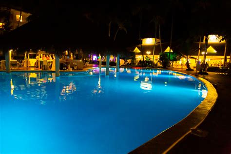 Illuminated Pool At Night Free Stock Photo - Public Domain Pictures