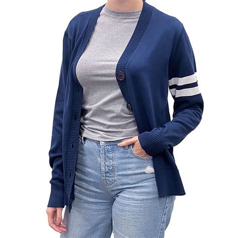 Hip Hop 50's Shop Women's V Neck Knit Varsity Cardigan Sweater ...