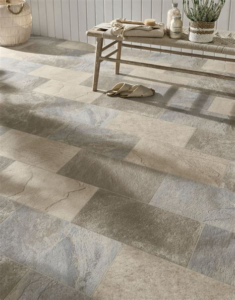 Vinyl Floor Tiles VEELIKE Grey Concrete Look Vinyl Floor Tiles