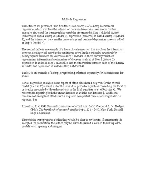 Hierarchical Regression APA 的图像结果