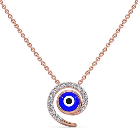 Diamond Frame Evil Eye Pendant Necklace Online Jewellery Shopping India ...