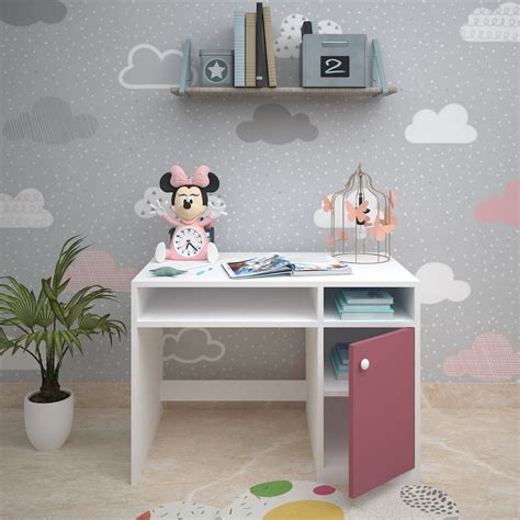 Kids Study Table, White & Pink Color Study Table, Study Table with Ope ...