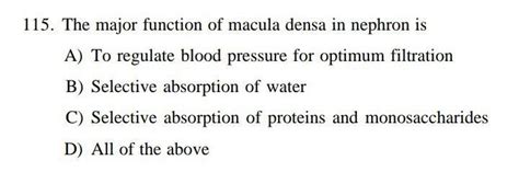 what is the major function of macula densa in nephron? - Brainly.in