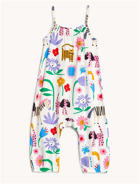 Buy Pure Cotton Animal Romper (0-3 Yrs) at Marks & Spencer