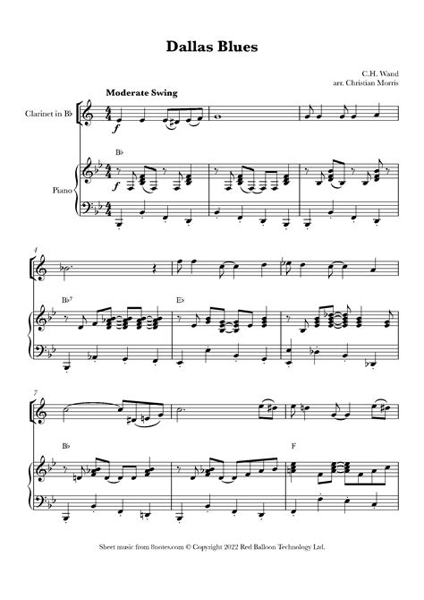 Clarinet Sheet Music Pop Easy