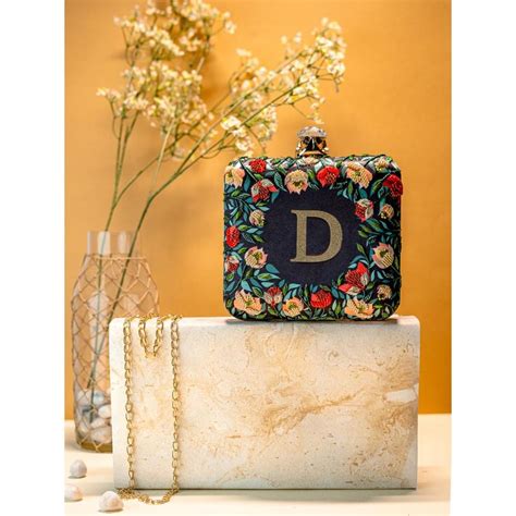 Buy NR BY NIDHI RATHI Black/Green D Alphabet Initial Embellished ...