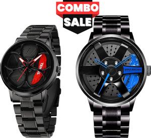 JollyBilly Tencel Watch Combo Red & Blue Wheels Rolling Creative ...