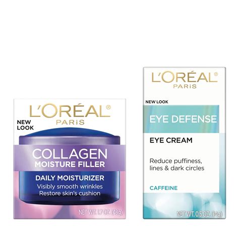 L’Oreal Paris Crema hidratante facial de colágeno para día y noche, 1.7 ...