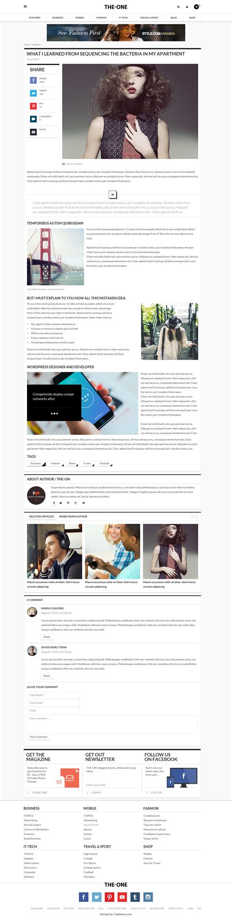 the one v1 8 news magazine blog wordpress theme