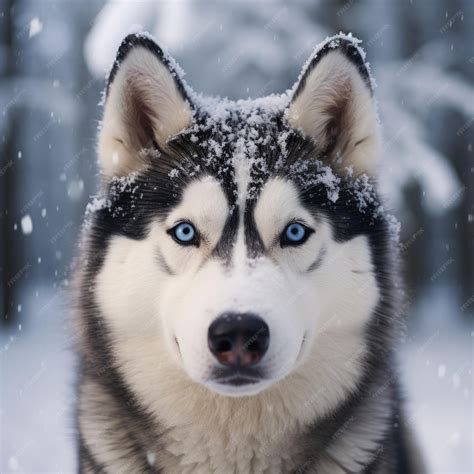 Premium Photo | Siberian husky dog on snow
