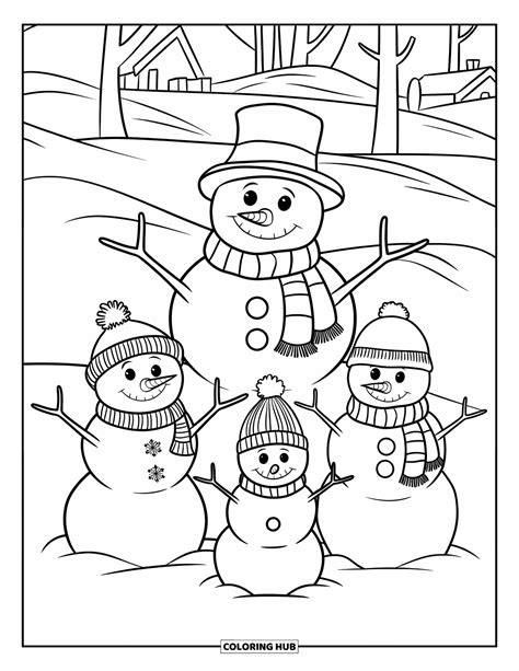 195+ Snowman Coloring Pages for Kids & Adults (Free Printable PDFs)