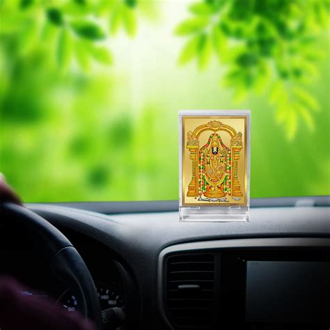 Diviniti 24K Gold Plated Tirupati Balaji Frame For Car Dashboard, Home ...
