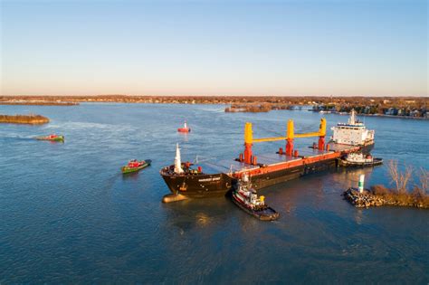 Freighter stuck in Detroit River slows some Great Lakes shipping ...