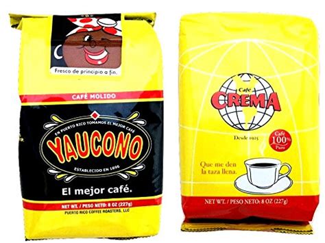 Buy Yaucono Coffee and Café Crema Puerto Rican Ground Coffee Variety ...