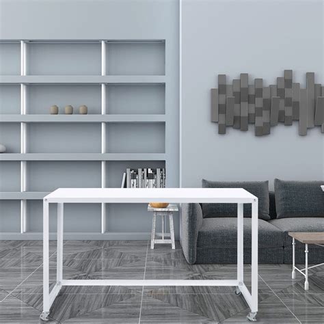 Buy Computer Desk Rectangular Writing Table 4 Wheels Smooth Tabletop ...