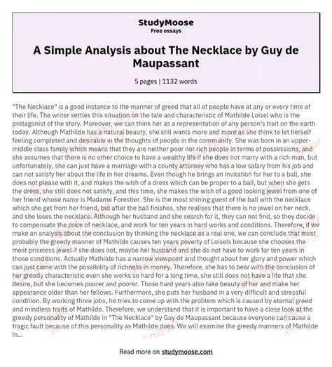 💐 The necklace short story annotation. The Necklace: Full Plot Summary ...