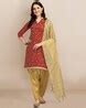 Buy Maroon & Beige Dress Material for Women by Ethnic Junction Online ...