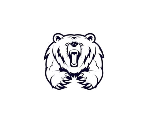 Bärenmaskottchen-logo-designillustration | Premium Vektor