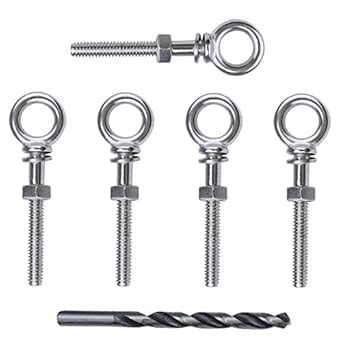 Muzata Stainless Steel T316 Shoulder Eye Bolts 1/4"x3",Heavy Duty ...