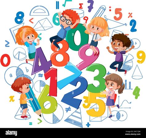 Children with math objects illustration Stock Vector Image & Art - Alamy