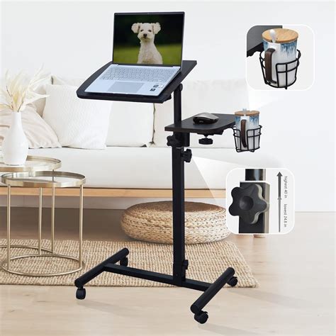 Buy LvnRaay Height Adjustable Laptop Sit to Stand Up Desk with Wheels ...