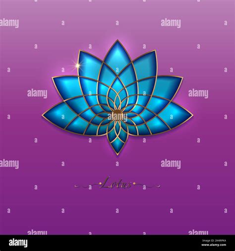 Blue Lotus flower, sacred geometry mandala, golden luxury ornament ...