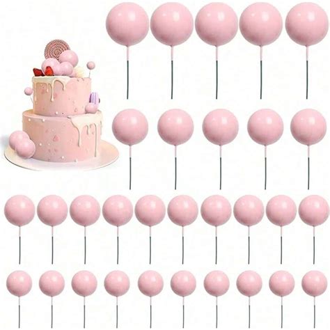 100Pcs Balls Cake Topper Balloons Cupcake Topper DIY Cake Insert Topper ...