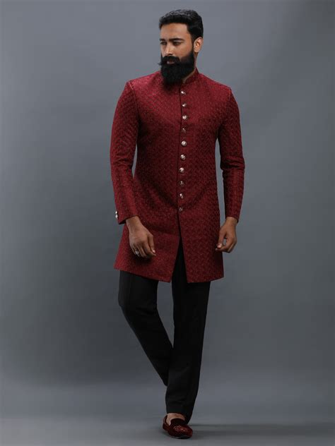 Buy Elegant Black Netted Kurta Pyjama Bandi at Best Price