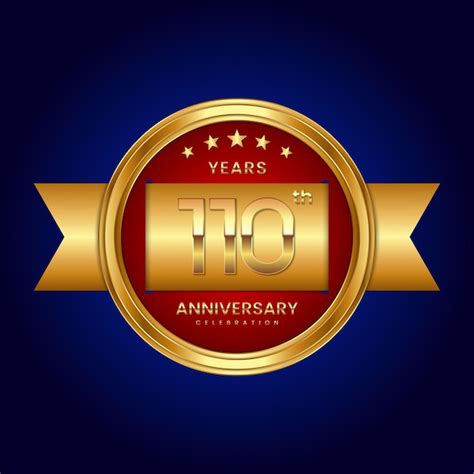 110-jähriges Jubiläumslogo mit Abzeichen-Stil Jubiläumslogo mit ...