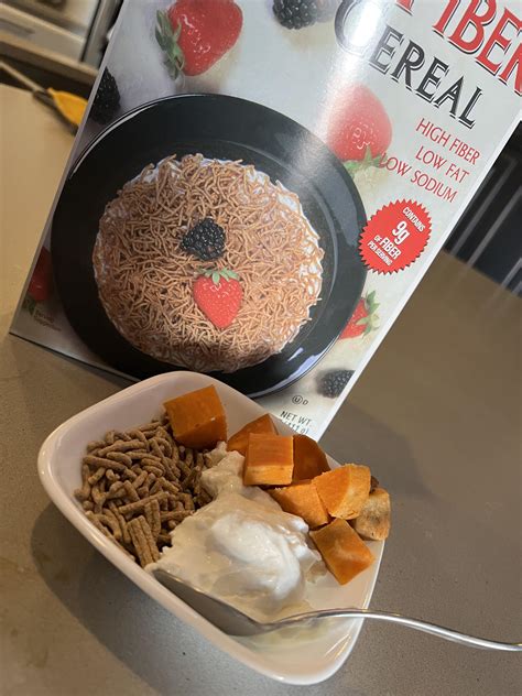 TJ high fiber cereal, Greek vanilla yogurt and roasted sweet potato ...