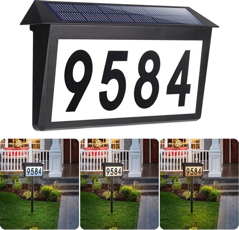 Amazon.com: Solar House Numbers Address Sign, Solar Address Plaque for ...