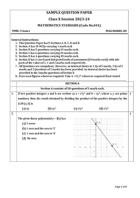 Class 10 Maths CBSE Sample Papers 的图像结果