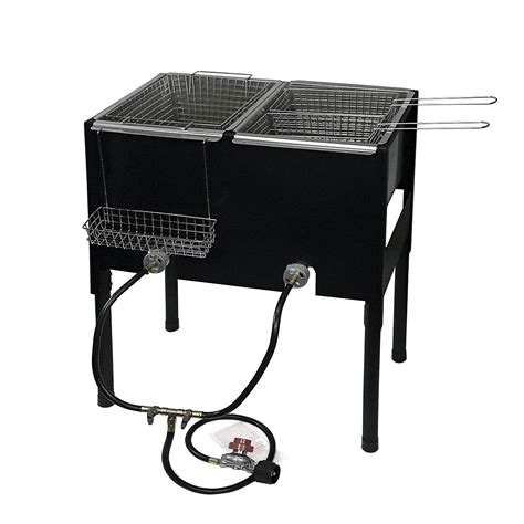 Barton Triple Basket Outdoor Propane Deep Fryer with Baskets, Stainless ...