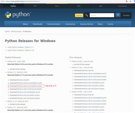 Python.org Downloads 的图像结果