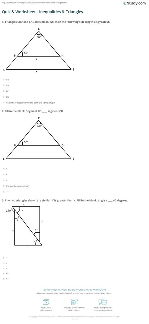 Image result for Triangle Inequality Theorem Worksheet