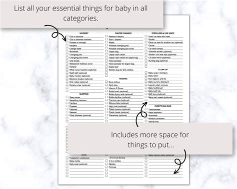 Baby Essentials Checklist Printable PDF, Newborn Checklist, Baby Must Haves, New Baby Planner ...