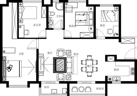 现代简约家装cad施工图，CAD建筑图纸免费下载 - 易图网