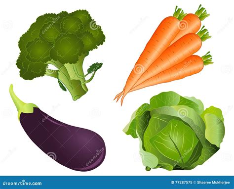Vegetable Clipart Set stock image. Illustration of carrots - 77287575