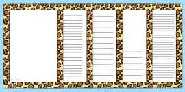 Tiger Pattern Portrait Page Border