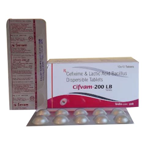 Cifvam 200 LB - Cefixime & Lactic Acid Bacillus Dispersible Tablets ...