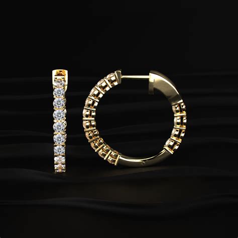 Everyday Inside‑Out Lab Diamond Hoop – Classic Sparkling Earrings ...